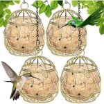 Mangeoires pour oiseaux sauvages, 4pcs mangeoire � oiseaux suspendue � boule, bird feeder pour petits ...