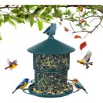 Mangeoire � oiseaux suspendue en m�tal pour l'ext�rieur, capacit� de stockage des graines, tube en maille, ...