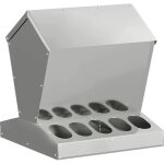 Mangeoire pour poules argent 40 x 40 x 45 cm acier galvanis� vidaxl