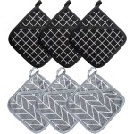 Maniques cuisine et gant four r�sistants � la chaleur 392 � f, gant cuisine four �paisses set de coton ...