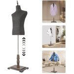 Mannequin homme, bras et doigts en bois, buste de mannequin  hauteur rglable, avec porte - pantalon ...