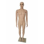 Mannequin relaxdays masculin, 185 cm, t�te et bras mobiles, mannequin de couture avec support en verre, ...