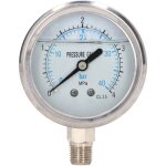 Manom�tre, manom�tre d'huile r�sistant aux vibrations en acier inoxydable, connexion inf�rieure 1 / 4 ...