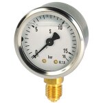 Manomètre inox bain glycérine Ø63 mâle 8 - 13 radial 16 bar Manomètre inox bain glycérine Ø63 mâle 8 - 13 radial 16 bar