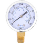 Manom�tre de pression de compresseur d'air / manom�tre hydraulique 1 / 4  npt 0 - 200 psi 0 - 14 bar
