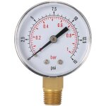 Lifcausal - manomtre de pression hydraulique pour filtre de piscine 50 mm 0  15 psi 0  1 bar, filetage ...