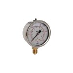Manomtre radial glycrine mle 1 / 4' (8 / 13) - 63 mm - 0  100 bar - double chelle bar / psi arcanaute ...