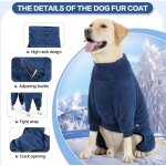 Manteau d'hiver pour chiens, veste polaire chaude, longueur du dos 35 - 38 cm, tour de cou 35 cm, poids ...