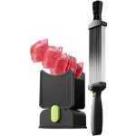 Manual meat slicer, stainless steel cutter, heavy duty, food processor kitchen, cleaver perfect for slicing ...