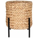 Maori - cache - pot tressé en jacinthe d'eau naturelle support en métal noir Maori - cache - pot tressé en jacinthe d'eau naturelle support en métal noir