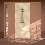 Mon march� d�co ? panneau mural de douche pvc imitation marbre beige 240x100 cm ? finition brillante ...