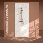 Mon march� d�co ? panneau mural de douche pvc marbre de carrare 240x100x1 cm ? finition brillante et ...