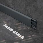 Mon marché déco - plinthe passe - câble pvc 80 mm - anthracite - 2. 60 m, lot de 5 Mon marché déco - plinthe passe - câble pvc 80 mm - anthracite - 2. 60 m, lot de 5