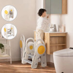 Marche pied pour enfant, pliable marchepied 3 marches pour bb avec poignes, marchepieds scurise ...