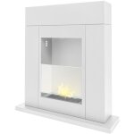 Frankystar ? chemin�e bio�thanol autoportante 73x20xh75 cm ? acier inoxydable blanc ? 1 br�leur 1, 5l ...