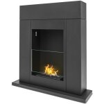 Marco aurelio - chemin�e au bio�thanol de sol freestanding, 73x20xh75 cm couleur noir