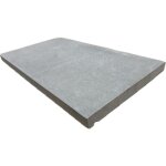 Stone by stone - margelle 3cm marbre foussana flamm - gris - 33x60x3cm bord droit - flamm - vendu  ...