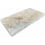 Stone by stone - margelle 5cm travertin rustique - mix beige - 33x61x5cm bord droit - vieilli - vendu ... Stone by stone - margelle 5cm travertin rustique - mix beige - 33x61x5cm bord droit - vieilli - vendu ...