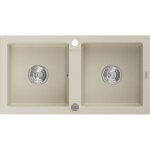 Mario évier en granit à 2 cuves 820 x 436 mm, beige - 6504822000 - 69 - mexen Mario évier en granit à 2 cuves 820 x 436 mm, beige - 6504822000 - 69 - mexen