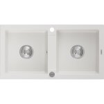 Mario évier en granit à 2 cuves 820 x 436 mm, blanc - 6504822000 - 20 - mexen Mario évier en granit à 2 cuves 820 x 436 mm, blanc - 6504822000 - 20 - mexen