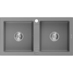 Mario évier en granit à 2 cuves 820 x 436 mm, gris - 6504822000 - 71 - mexen Mario évier en granit à 2 cuves 820 x 436 mm, gris - 6504822000 - 71 - mexen