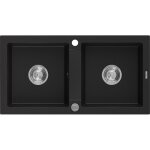 Mario évier en granit à 2 cuves 820 x 436 mm, noir - 6504822000 - 77 - mexen Mario évier en granit à 2 cuves 820 x 436 mm, noir - 6504822000 - 77 - mexen
