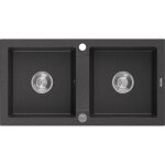 Mario évier en granit à 2 cuves 820 x 436 mm, noir moucheté - 6504822000 - 76 - mexen Mario évier en granit à 2 cuves 820 x 436 mm, noir moucheté - 6504822000 - 76 - mexen