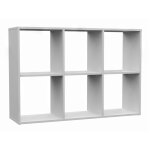 Hucoco - marion - tagre modulable 6 cubes - bibliothque 6 cases - 110x30x75 cm - meuble de rangement ...
