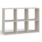 Marion - �tag�re modulable 6 cubes - biblioth�que 6 cases - 110x30x75 cm - meuble de rangement - beige ...