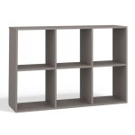 Marion - tagre modulable 6 cubes - bibliothque 6 cases - 110x30x75 cm - meuble de rangement - gris ...