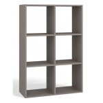 Marion - �tag�re modulable 6 cubes - biblioth�que 6 cases - 110x30x75 cm - meuble de rangement - gris ...