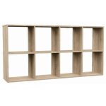 Hucoco - marion - tagre modulable 8 cubes - bibliothque 8 cases - 147x30x75 cm - meuble de rangement ...