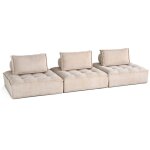 Lisa design - marisol - canap modulable droit 3 places - velours textur - beige