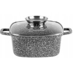 Marmite carr�e en granit 24 cm avec couvercle, 4, 5 l pour induction et gaz