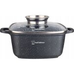 Marmite carr�e en marbre 24 cm avec couvercle pour induction 4, 5 l