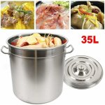 Marmite de cuisine en acier inoxydable marmite ragots pot avec couvercle 35 litres