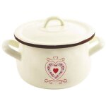 Marmite �maill�e avec couvercle, beige, tonca, 16 cm, 2, 3 l