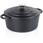 Marmite en fonte avec couvercle, chaudron, r�tissoire, r�tissoire ronde, 22 cm, 2, 6 l