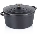 Marmite en fonte avec couvercle, chaudron, r�tissoire, r�tissoire ronde, 24 cm, 3, 9 l