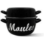 Marmite a moule menastyl 3645564 - en acier �maill� - noir - 24 cm - avec �critures - tous feux dont ...