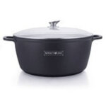 Marmite avec rev�tement antiadh�sif effet marbre - d 40 cm - noir - livraison gratuite