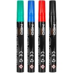 Marqueur de chantier �pais, 4 couleurs, permanent, imperm�able, verni, aluminium, 4 pcs.