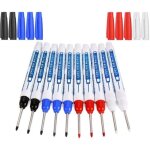 Marqueurs trou profond, 10pcs marqueur charpentier, stylo marqueur ind�l�bile � pointe longue de 30 mm, ...
