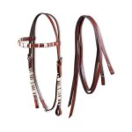 Marron - bridon western en cuir lisse avec rnes modle laredo