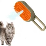 (marron) brosse  vapeur pour chat, brosse  vapeur pour chien et chat, peigne de massage par pulvrisation ...