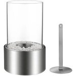 Marsiglia - chemine au biothanol de table pour l'intrieur et l'extrieur 16 x h27 cm, couleur silver ...