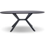 Marui big - table à manger ovale en bois et métal avec pied central ashi 180x100 cm - bois noir Marui big - table à manger ovale en bois et métal avec pied central ashi 180x100 cm - bois noir