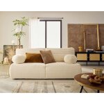 Bestmobilier - marvin - canap 3 places convertible et coffre en fausse fourrure ctele avec 2 coussins ...