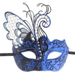 Masque de femmes en m�tal strass papillon pour mascarade / f�te de mardi gras / bal costum� sexy?bleu? ...
