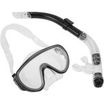 Masque de snorkeling avec tuba semi - sec et silicone adh�rent kit de plong�e �tanche pour adultes vue ...